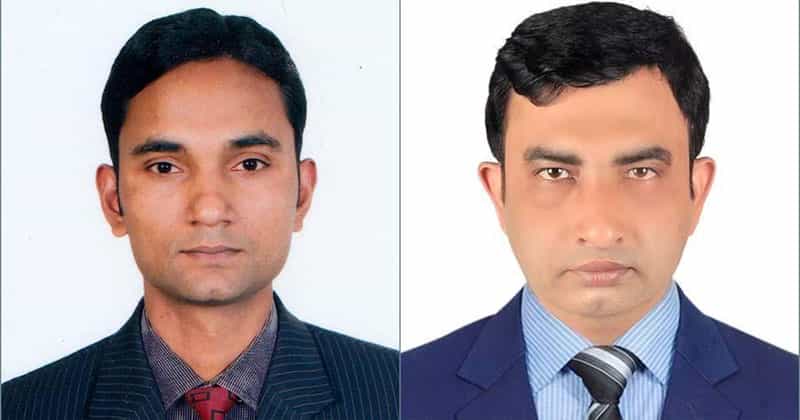 বামে কোর্ট রিপোর্টার্স ইউনিটির সভাপতি হাসিব, ডানে সম্পাদক জাহাঙ্গীর