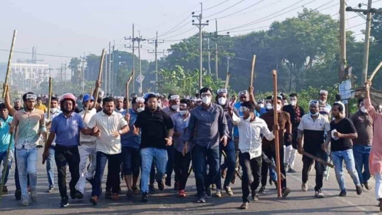 অবরোধের সমর্থনে বিএনপির বিক্ষোভ