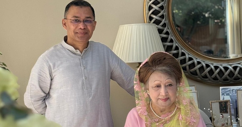 প্রয়াত খালেদা জিয়ার সঙ্গে তারেক রহমান