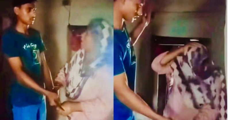 নিজের মাকে মারধর