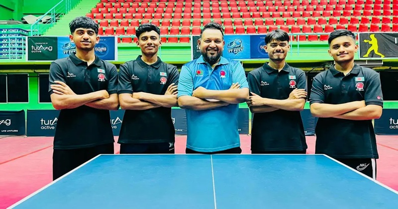 সাউথ এশিয়ান ইয়ুথ টেবিল টেনিস চ্যাম্পিয়নশিপে গ্রুপ চ্যাম্পিয়ন হয়ে স্বর্ণ পদক জয় করেছে বাংলাদেশের অনূর্ধ্ব-১৯ বালক দল।