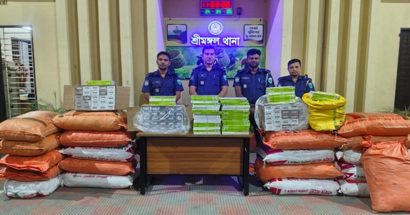 শ্রীমঙ্গলে বিপুল পরিমাণ ভারতীয় ফুচকা ও অবৈধ সিগারেট জব্দ
