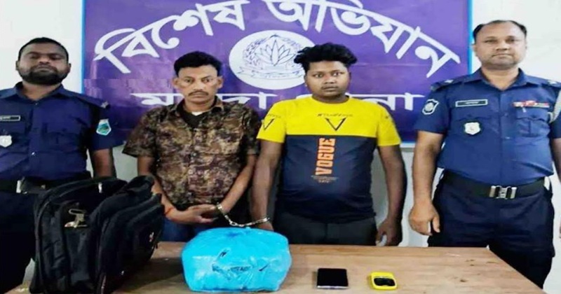 মান্দায় ২ কেজি গাঁজাসহ দুই মাদক ব্যবসায়ী গ্রেপ্তার
