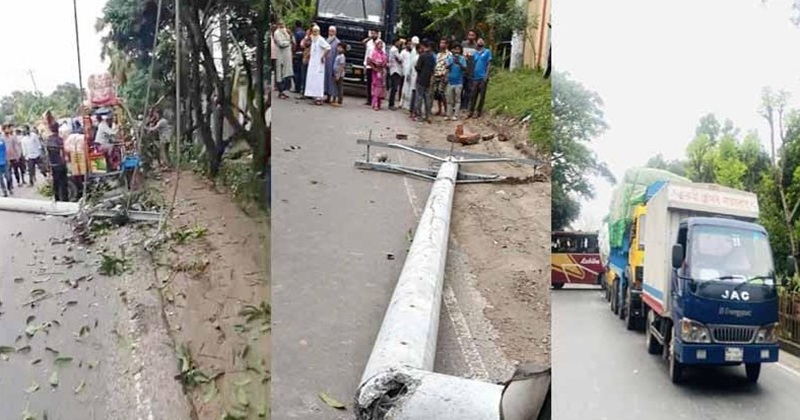 কালীগঞ্জে পল্লী বিদ্যুতের খুঁটি ধসে সড়ক দুর্ঘটনায় এক শিক্ষিকা নিহত