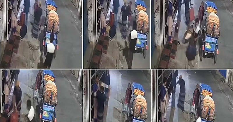 সিসিটিভি ভিডিওতে ছিনতাইয়ের দৃশ্য