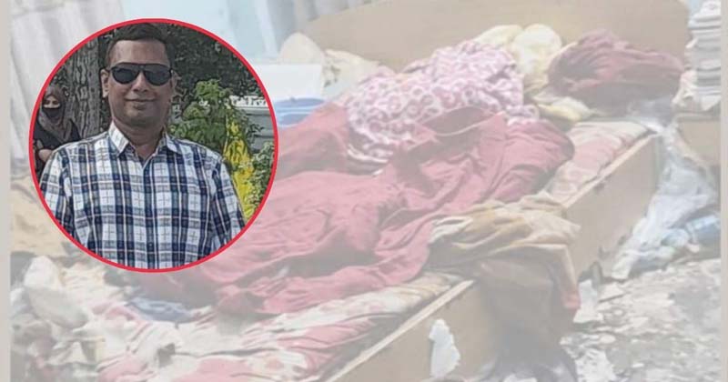 বৃদ্ধা মায়ের লাশ ও ইনসেটে যুগ্ম-সচিব ছেলে