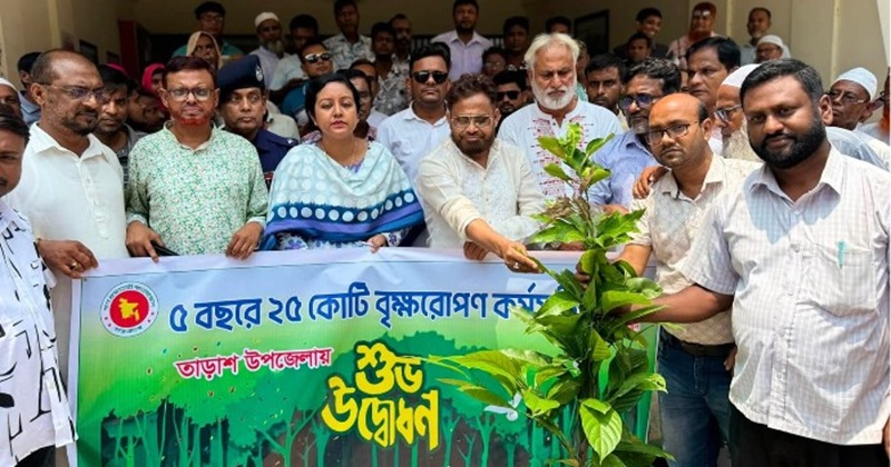 তাড়াশে ফলজ, বনজ ও ঔষধি গাছের চারা বিতরণ