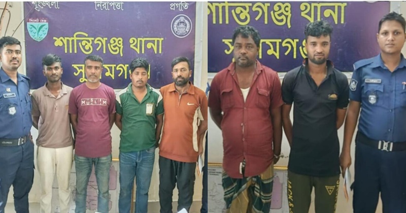 শান্তিগঞ্জে অনলাইন জুয়া ও মাদকবিরোধী অভিযানে ৬ জন গ্রেপ্তার