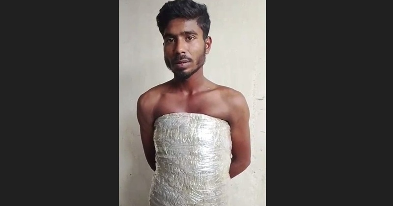 চুনারুঘাটে অভিনব কায়দায় গাঁজা পাচারের সময় যুবক আটক