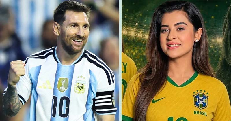 লিওনেল মেসি ও অভিনেত্রী শবনম বুবলী