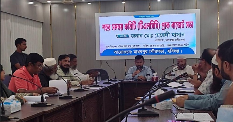 মাধবপুরে টাউন লেভেল কো-অর্ডিনেশন কমিটি (টিএলসিসি)’র প্রাক-বাজেট আলোচনা সভা অনুষ্ঠিত
