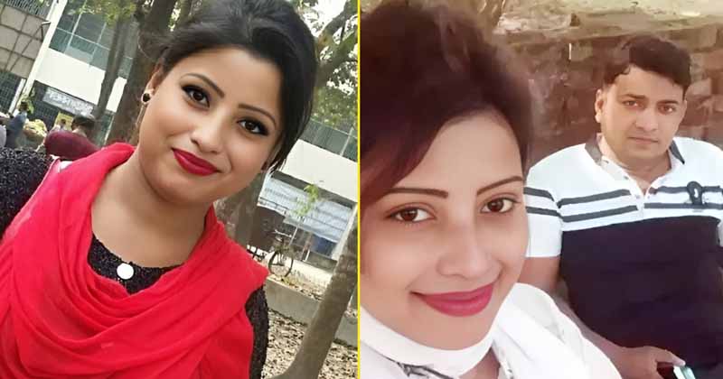 মার্জিয়া কান্তা (বাঁ পাশে), স্বামী শহিদুল ইসলাম সাগরের সঙ্গে কান্তা