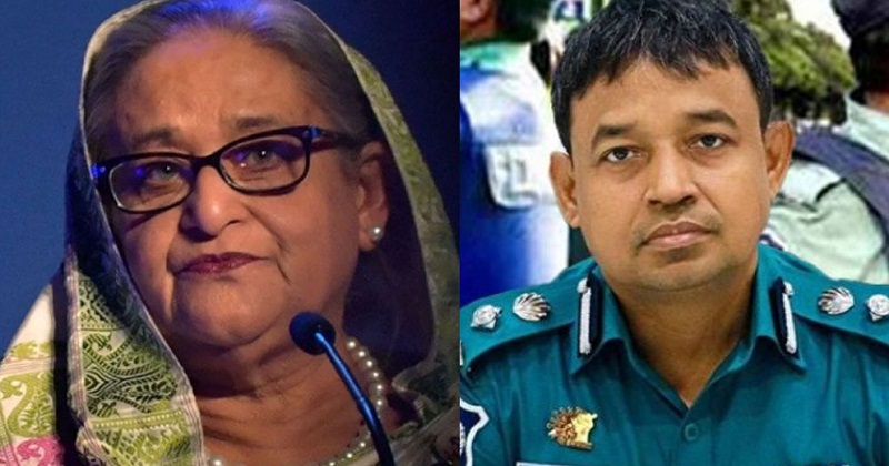 শেখ হাসিনা ও ডিবি হারুন (কোলাজ)