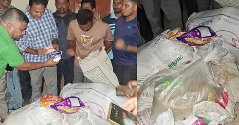 ফুলগাজীতে উপজেলা প্রকল্প বাস্তবায়ন কর্মকর্তার (পিআইও) কার্যালয়ের সাবেক অফিস সহকারী আবদুল বাকের হোসেনের ভাড়া বাসা থেকে সরকারি ত্রাণের বিপুল পরিমাণ মালামাল উদ্ধার করা হয়েছে