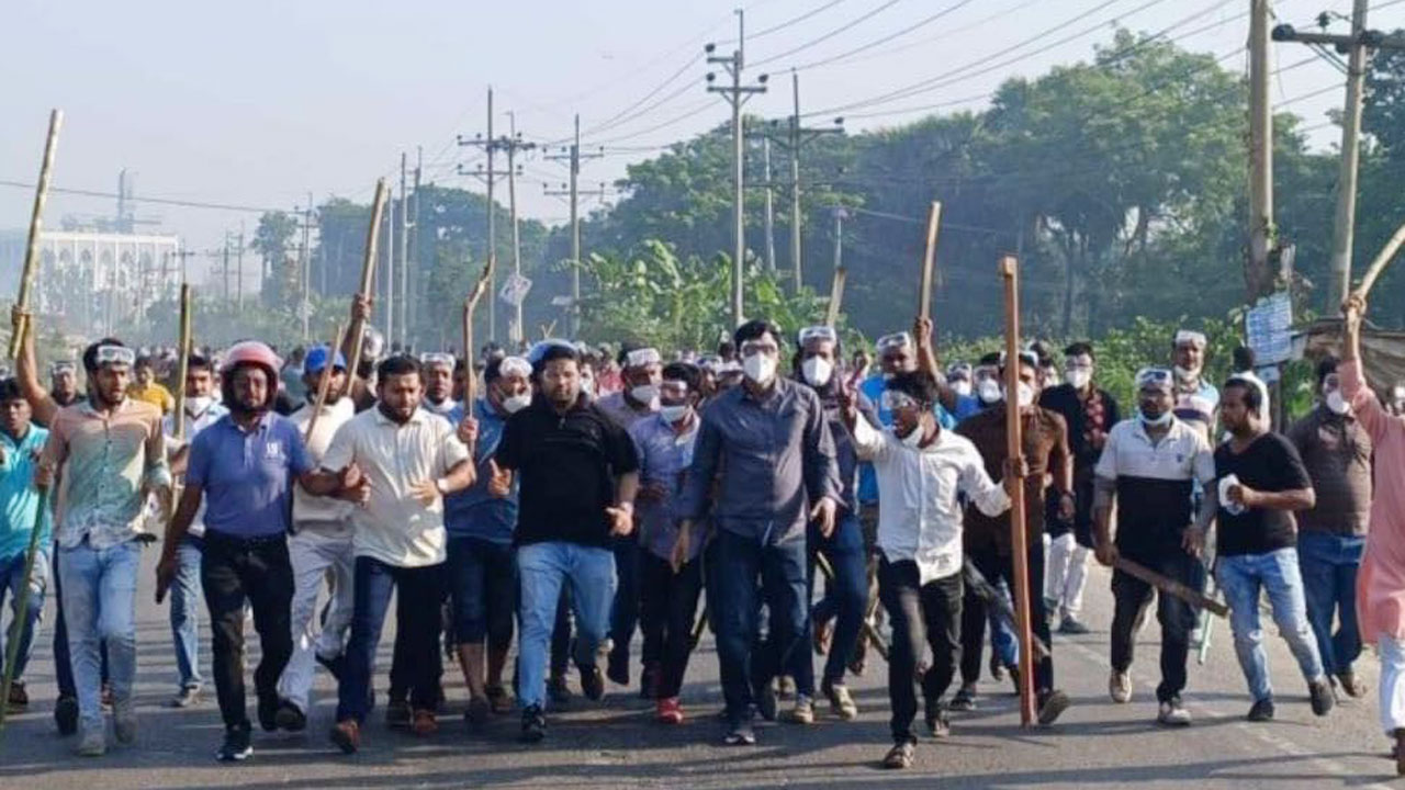 অবরোধের সমর্থনে বিএনপির বিক্ষোভ